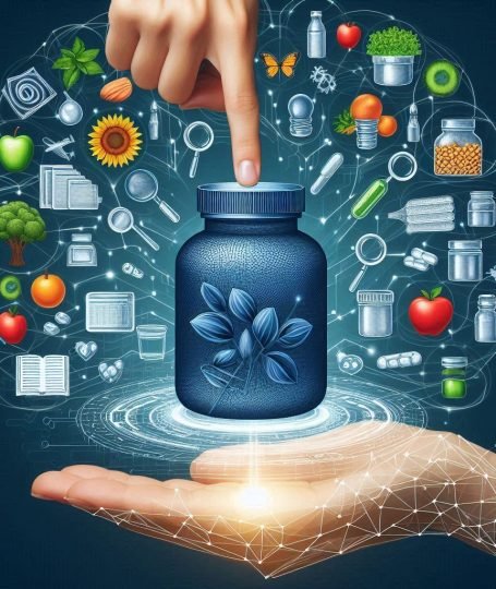 Distribuidor de suplementos alimenticios, imagen conceptual